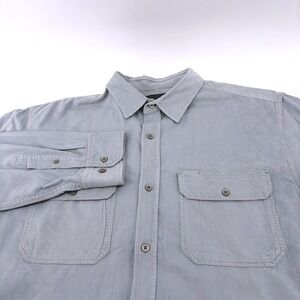 Banana Republic Slim Fit Corduroy Button Down Shirt Mens XL Light Blue